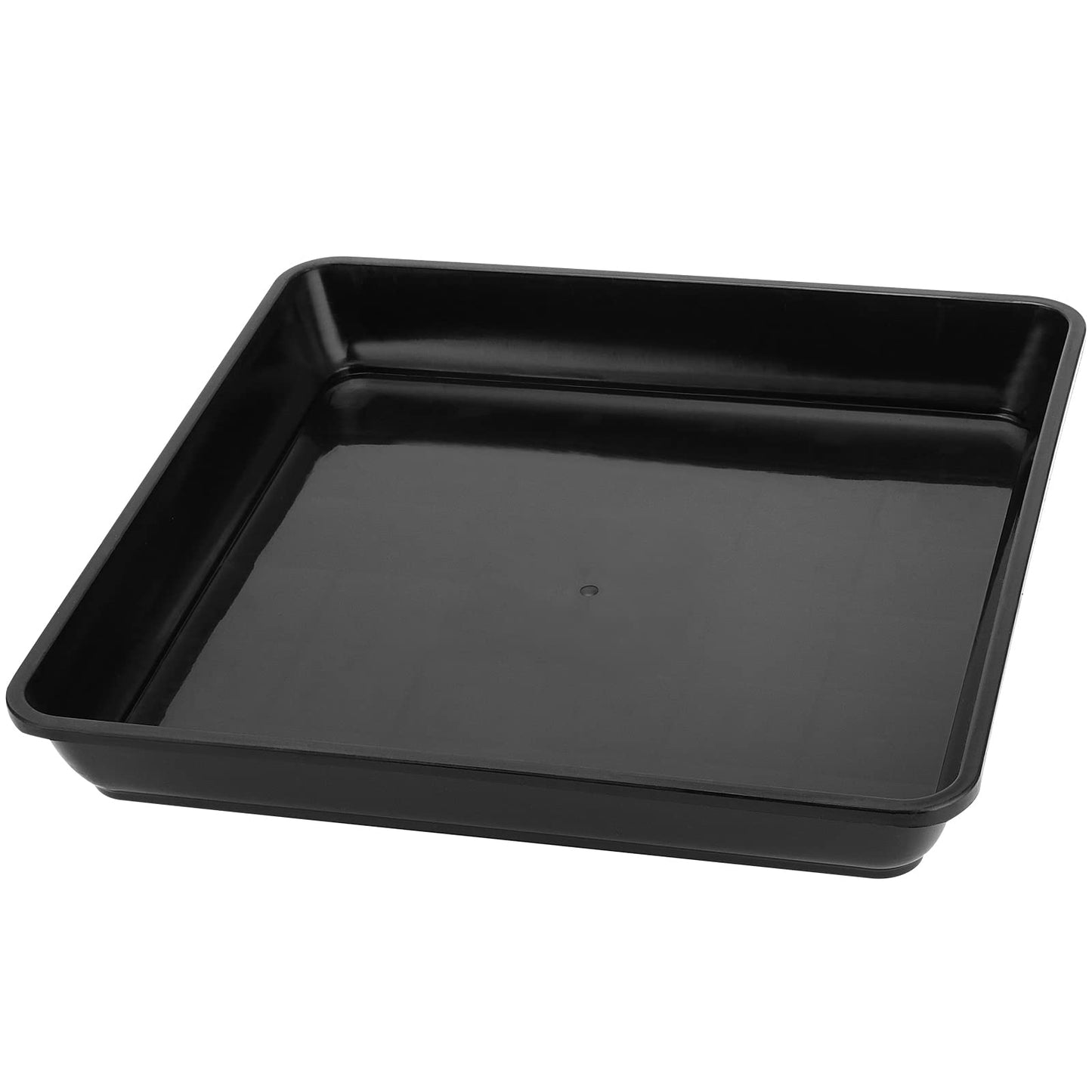 JOIKIT 10 PCS 11 x 11 Inch Square Plant Saucer, Plastic Plant Saucer Drip Tray, Square Flower Pot Tray for Indoors and Outdoor Plant Pots, 1.5 Inch Deep, Black