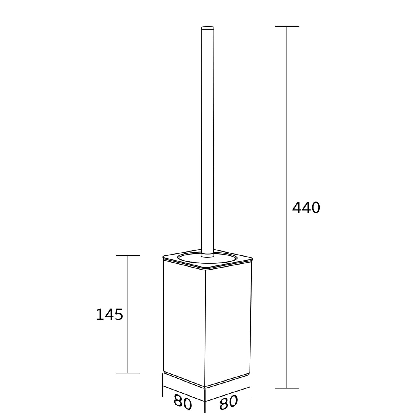 BVL Toilet Brush and Holder Black Toilet Bowl Brush for Ceaning with Stainless Steel Handle Freestanding