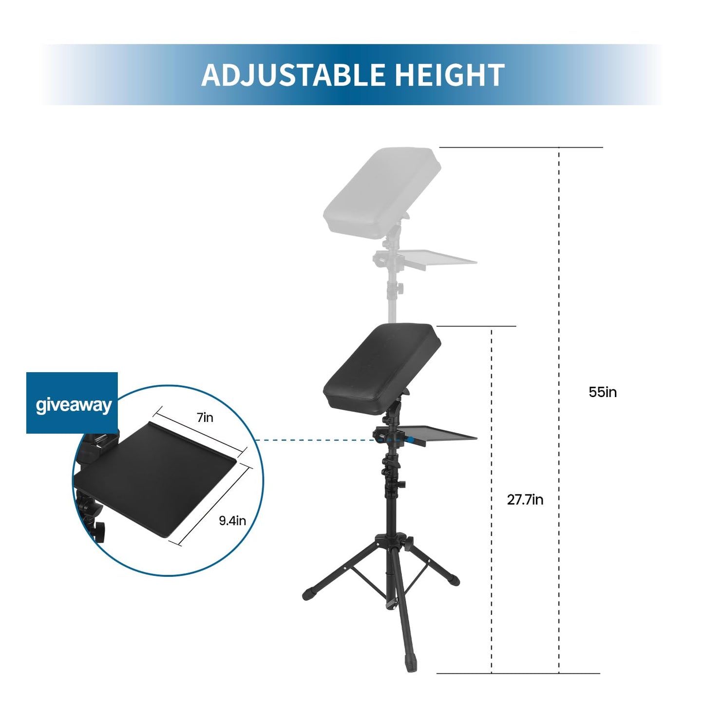 Tripartite Tattoo Armrest Stand Tripod Adjustable Height Tattoo Arm Holder Adjustable Portable Tattoo Arm Leg Rest Soft Sponge Pad for Studio Salon Tattoo Supplies, Black