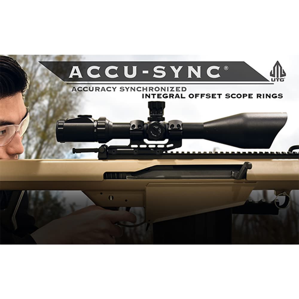 UTG ACCU-SYNC 30mm High Pro 34mm Offset Picatinny Rings, Matte Black