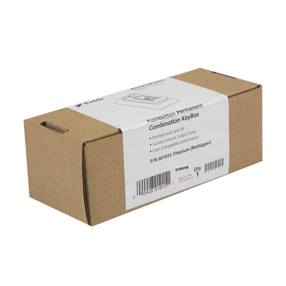 Kidde 001015 Push Button Combo 5-Key Lock Box, Titanium