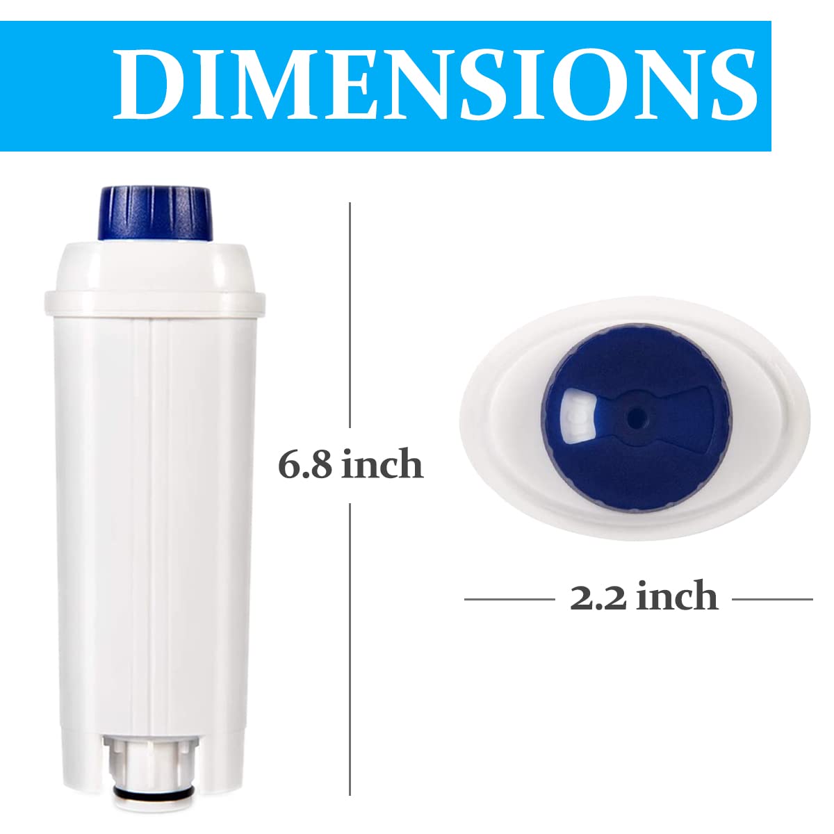 4 Pack Coffee Filter Replacement for Delonghi Filter DLSC002, DLS C002 Compatible with ECAM, Esam, ETAM, BCO, EC