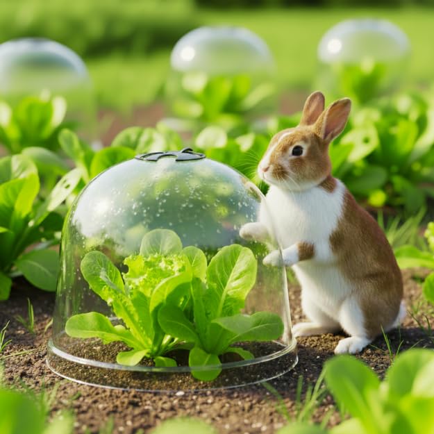 (10 Pack) The Good Growers Extra Large Plant Covers (10" x 8") with Vents - Reusable Plastic Cloche Domes for All-Weather & Frost Protection, Mini Greenhouse Effect & Pest Control