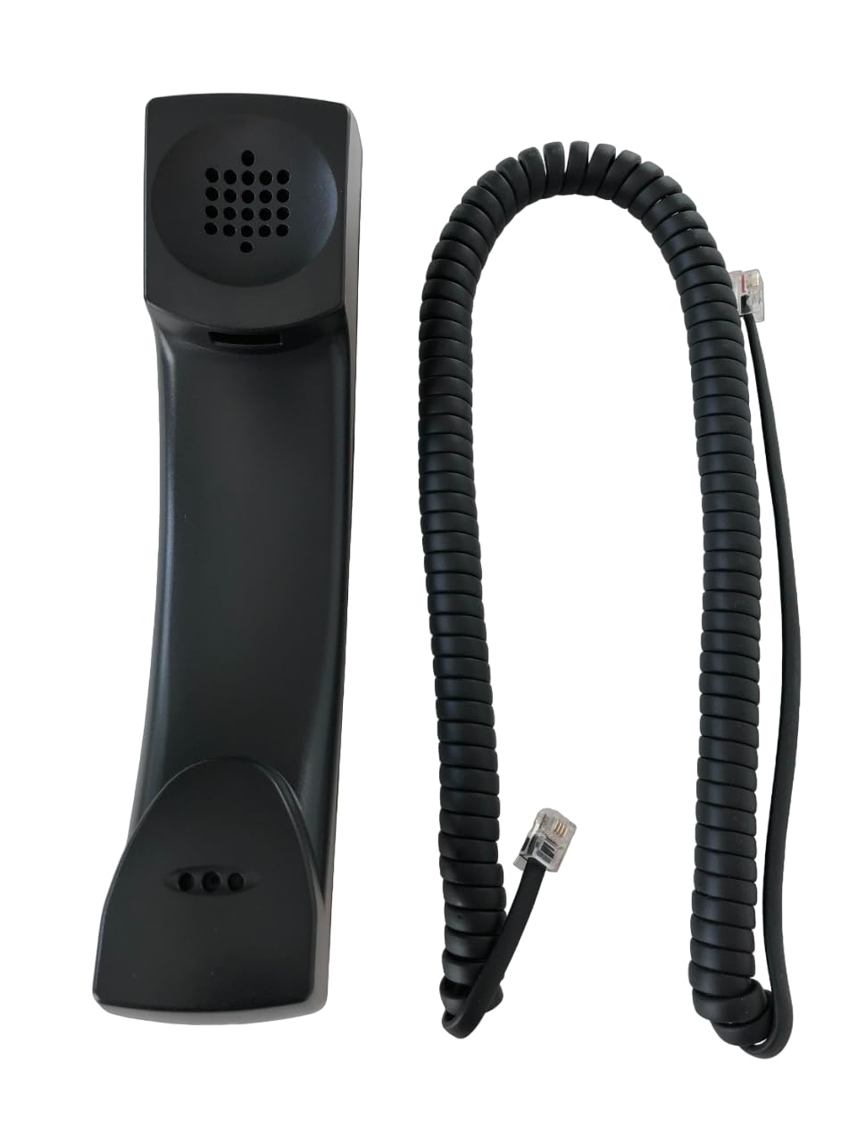 The VoIP Lounge Replacement HD Voice Handset with Curly Cord for Polycom VVX Series IP Phones 300 301 310 311 400 401 410 411 500 501 600 601 1500 Black (Please See Full Description Below)