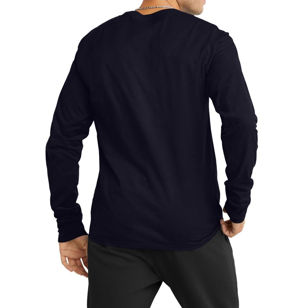 Champion Men's Classic Long Sleeve Tee Shirt, Black, L