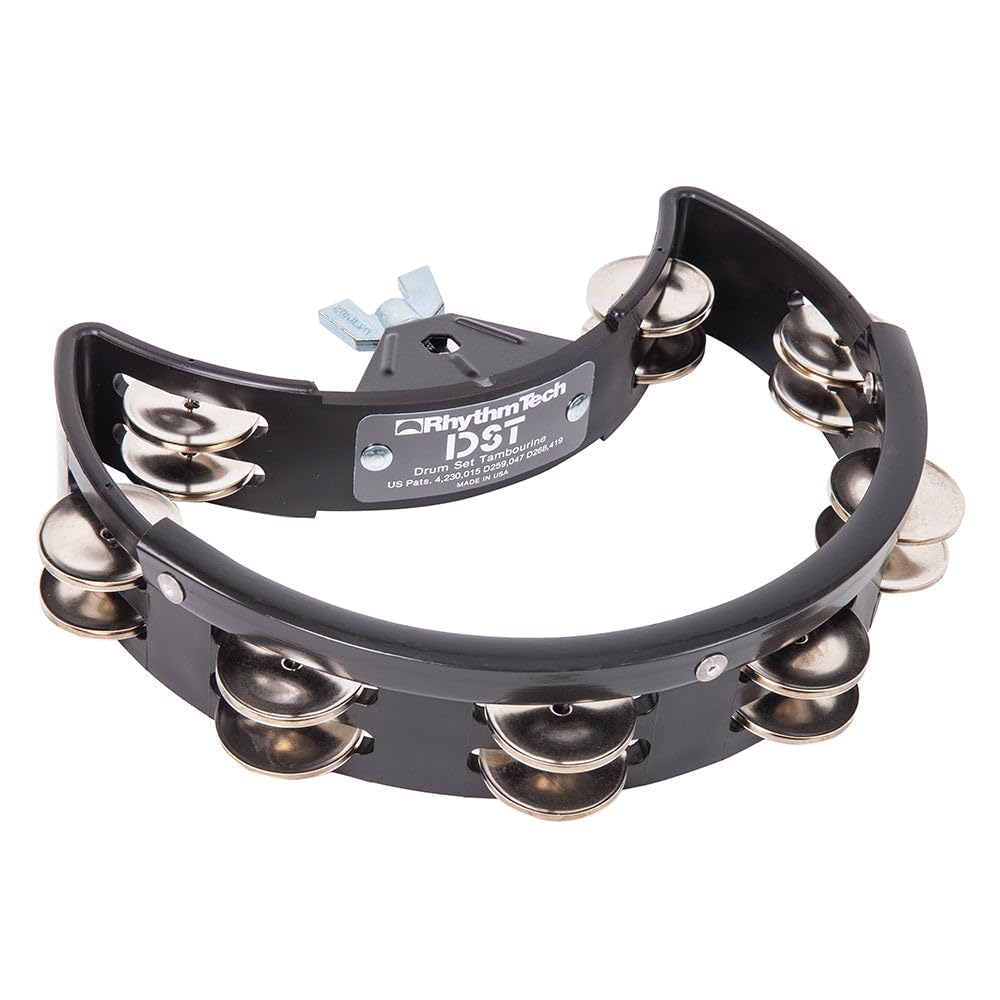 Rhythm Tech DST10 Drum Set Tambourine Nickel Jingles, Black