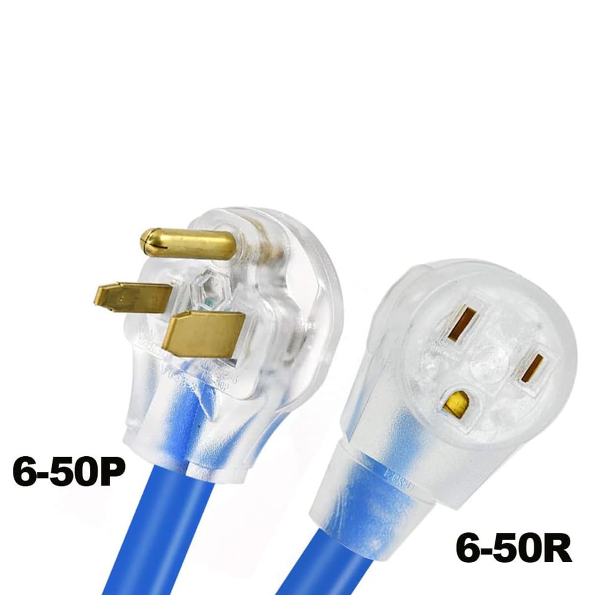 H HZXVOGEN Power Extension Cord Welder Extension Adapter, 23FT 6-50R Female 6-50P Male Prong Heavy Duty Electric Extension Wire Generator Arc Stick MMA MIG TIG Welding Machine Cable