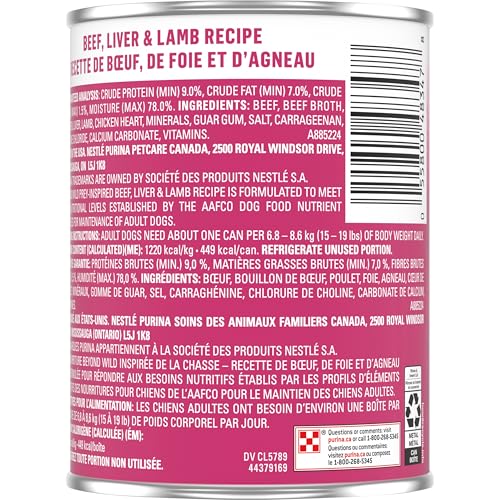 Beyond Wild Wet Dog Food, Beef, Liver & Lamb Recipe - 368 g Can (12 Pack)
