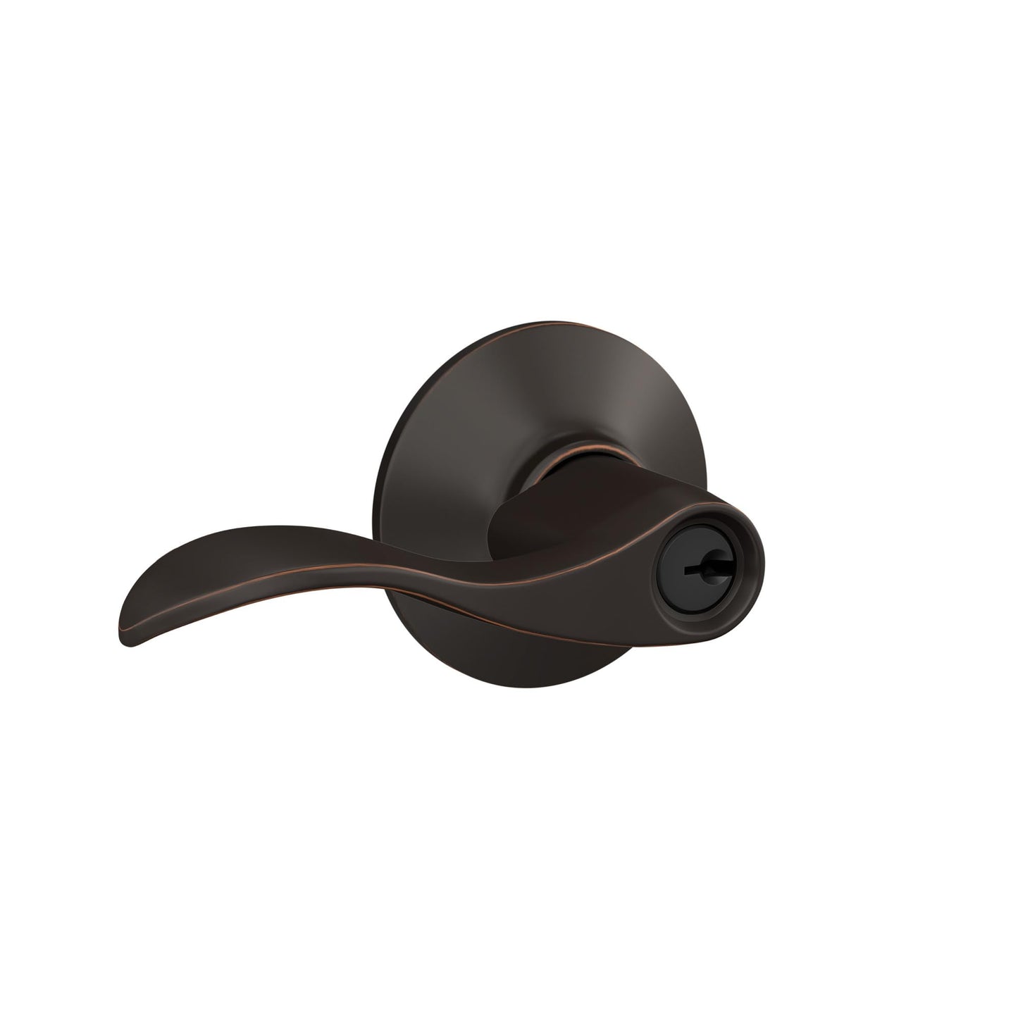 Schlage F51A Acc 716 Accent Keyed Entry Lever, Aged Bronze