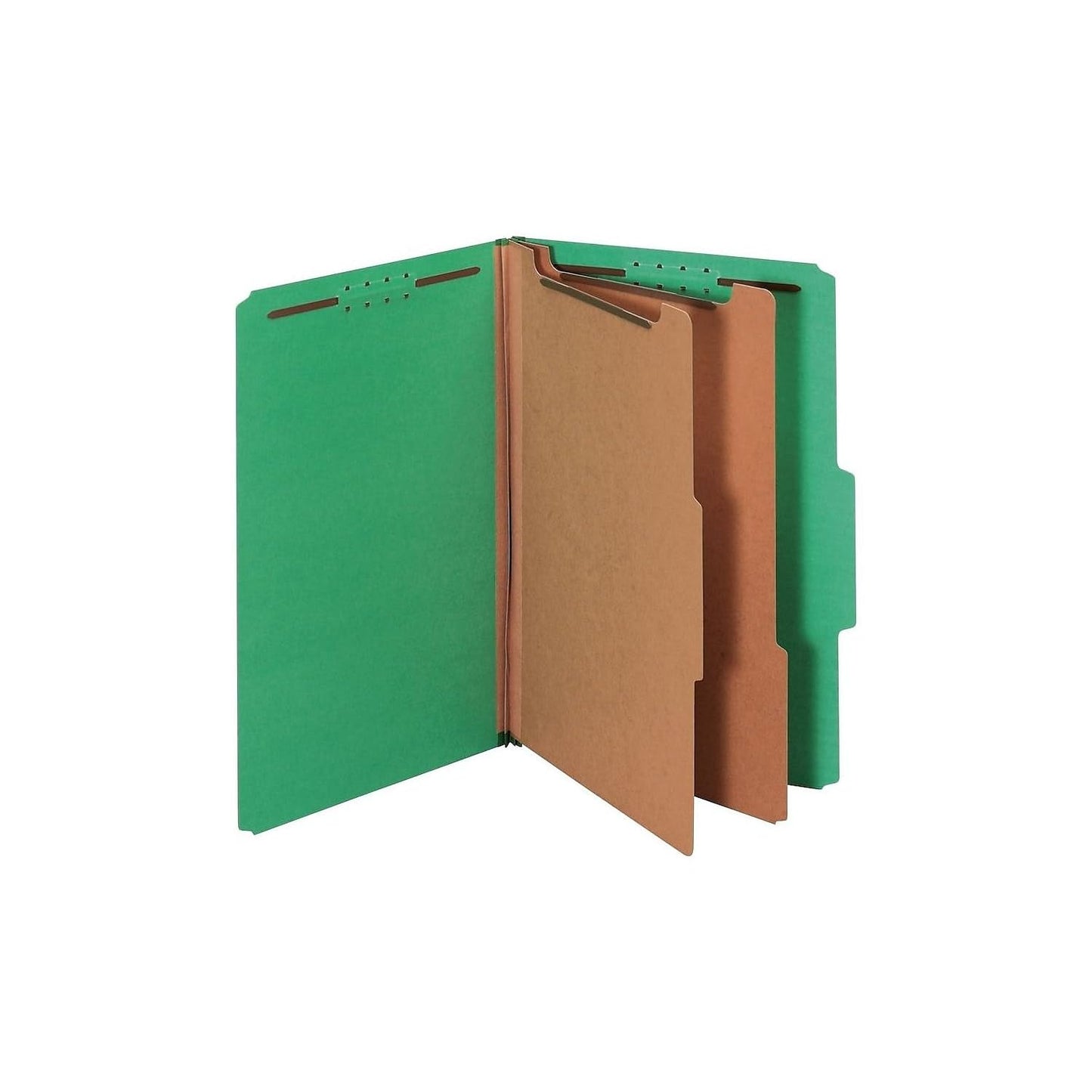 Pendaflex Classification File Folders, Legal Size, Dark Green, 2 Dividers, 6 Embedded Fasteners, Reinforced Durable Pressboard Covers, Eco-Friendly, 10/Box for Legal, Financial, and Records Management