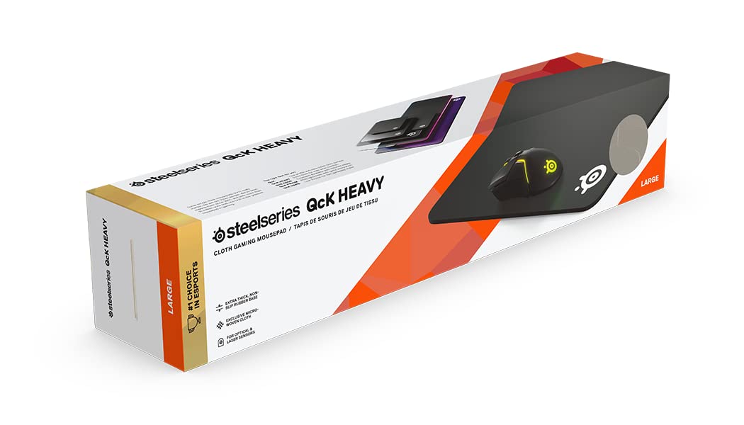SteelSeries QcK Gaming Mouse Pad - Large Thick Cloth - Peak Tracking and Stability - Optimized For Gaming Sensors