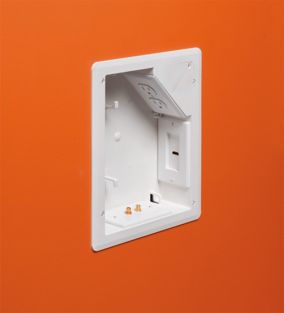 Arlington TVBU810-1 TV Box with Flange for Home Theater Installations, 8 x 10, White, 1-Pack