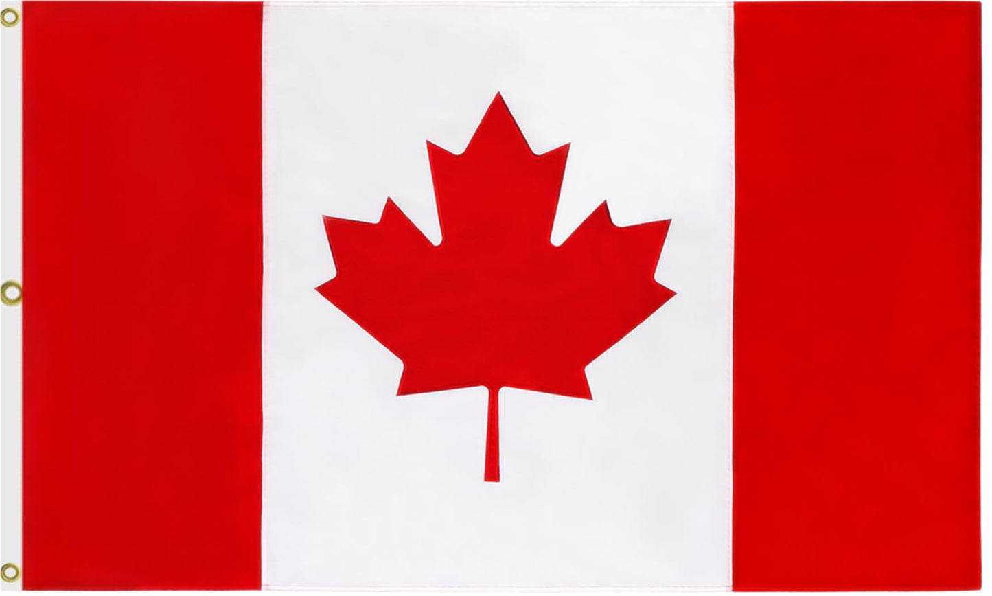 ANCONINE Canada Flag 6x10FT, Canadian National Flags with 3 Brass Grommets, Durable 4 Stitched and Premium Polyester. (Canada 6x10ft)
