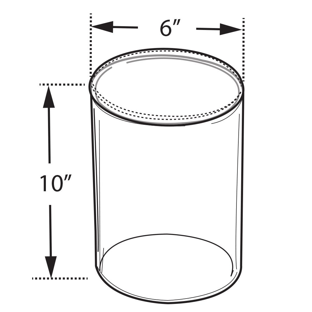 Azar Displays 556610 6-Inch W by 10-Inch H Clear Acrylic Cylinder