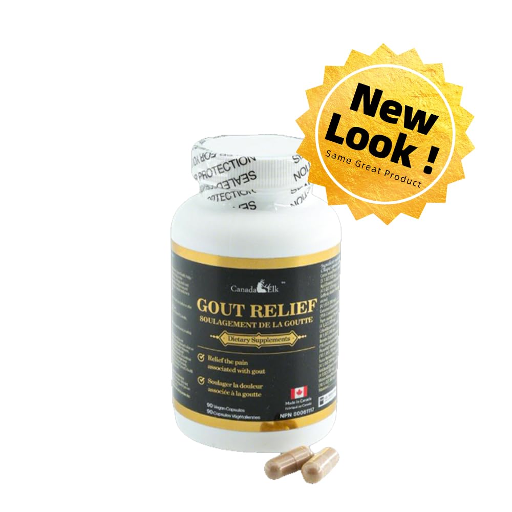Canada Elk Goutreat - Canada's #1 Uric Acid Cleanser, Relieve the Pain and Inflammation Associated with Gout and Arthritis, 12 Natural Proven Ingredients, 270 Veggie Capsules