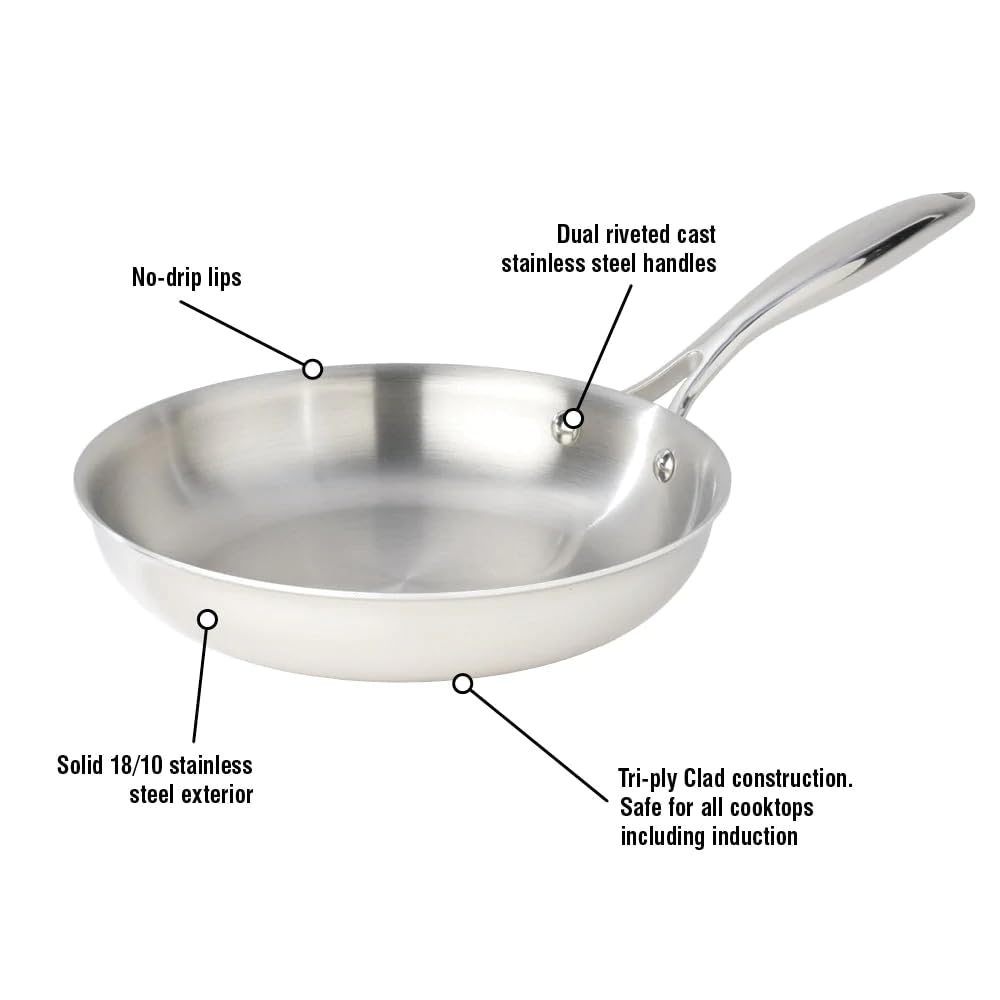 Meyer - SuperSteel Tri-Ply Clad Stainless Steel Frying Pan, Induction Cooktop Compatible (28cm/11in)