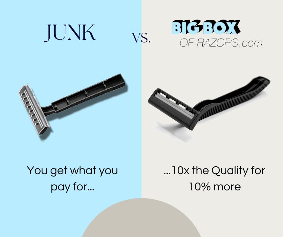 100 Twin Blade Black Disposable Razors in Bulk - Professional or Home Use