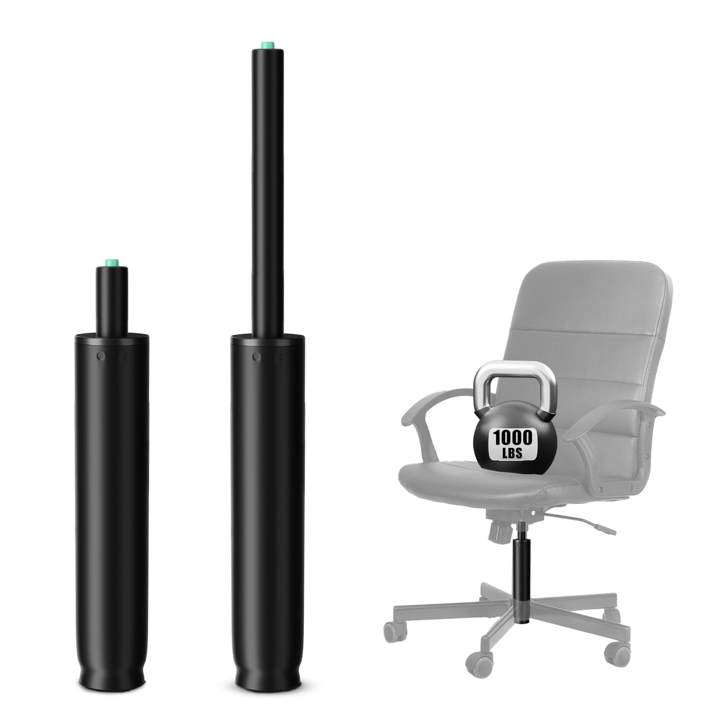 11 Inches-17 Inches Office Chair Gas Lift Cylinder Replacement, 5.5" Stroke, Hydraulic Pneumatic Shock Piston, Heavy Duty 1000 lbs, Fit for Most Office Chairs, Class 4, Black