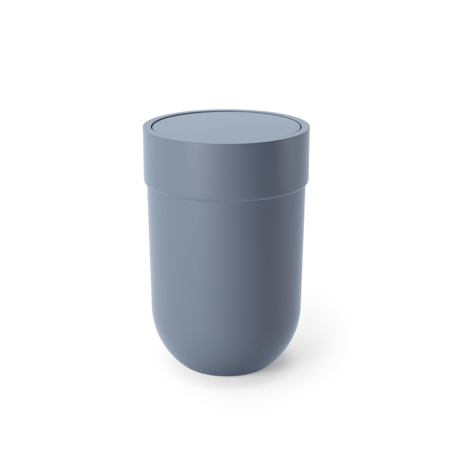 Umbra Touch Trash Can, Small Garbage Bin Waste Basket with Lid for Bathroom, Slate Blue