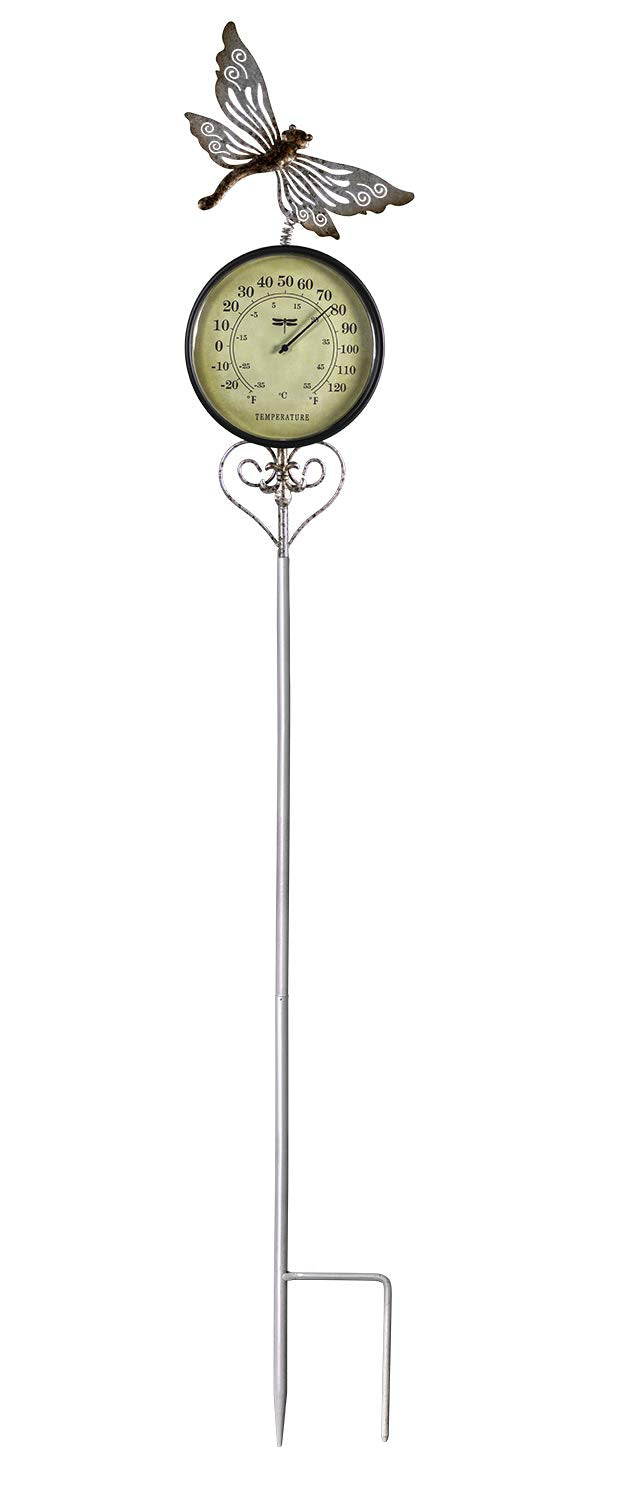 Poolmaster 54583 Outdoor Thermometer Garden Stake, Dragonfly, Multi