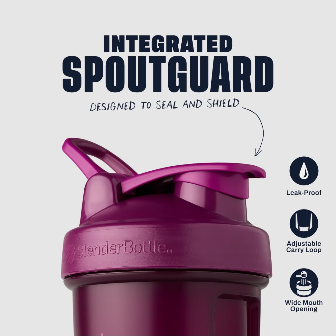 BlenderBottle Classic V2 Shaker Bottle Perfect for Protein Shakes and Pre Workout, 20-Ounce (3-Pack) Red, Green, and Plum