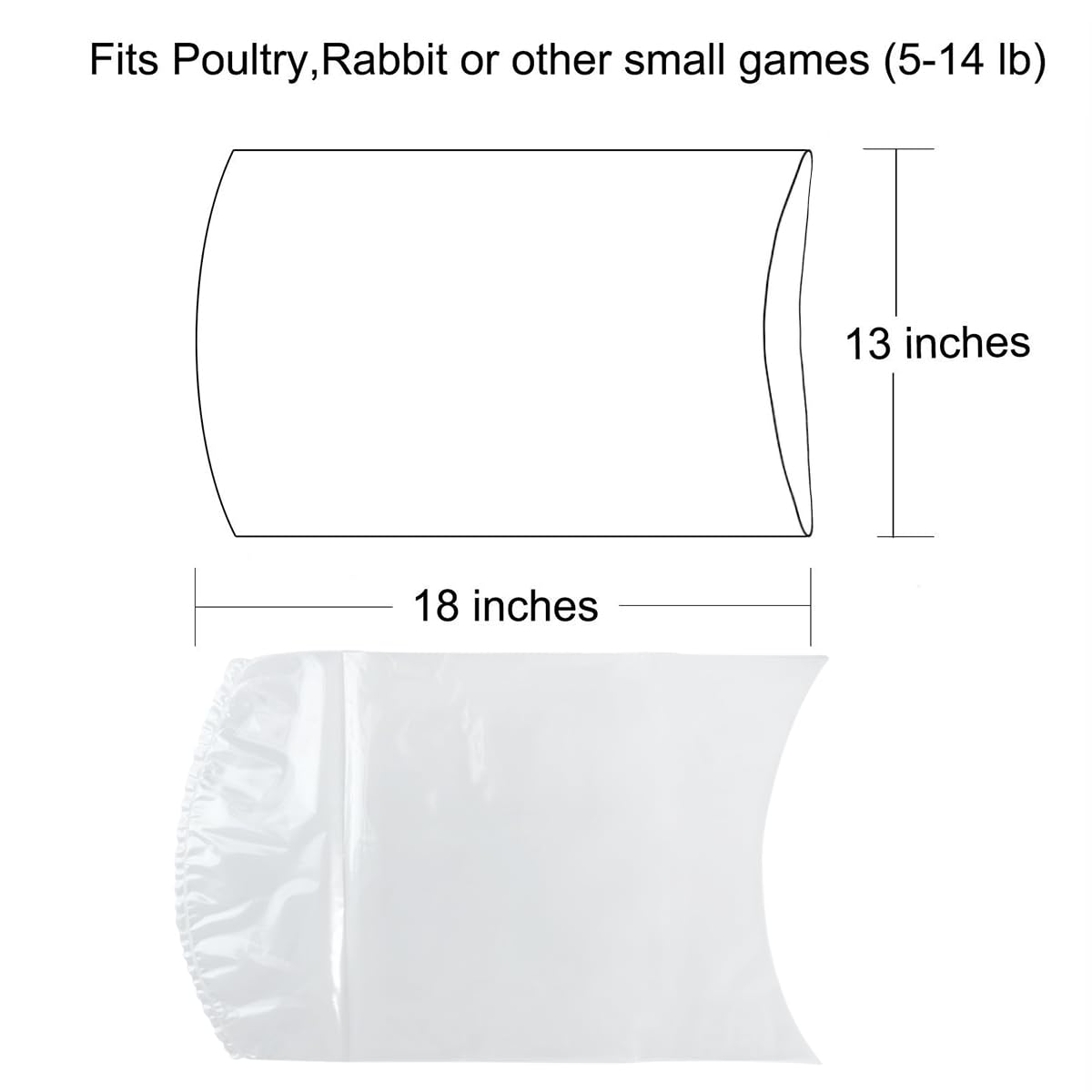 Anmboor Poultry Shrink Bags,chicken bag 100Pack 13x18Inches Clear Poultry Heat Shrink Wrap Freezer With 100 Zip Ties,a Silicone Straw for Chickens,Rabbits, rsd-100