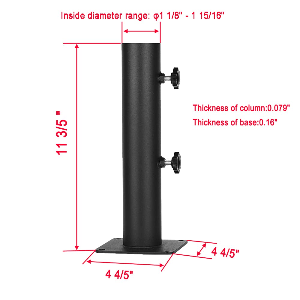 Patio Umbrella Outdoor Base Heavy Duty Steel Outdoor Umbrella Base,Umbrella Mount Umbrella Clamp Universal on Deck or Patio Umbrella Holder Stand for Decks,Docks,Pontoons, patios,Picnic Tables