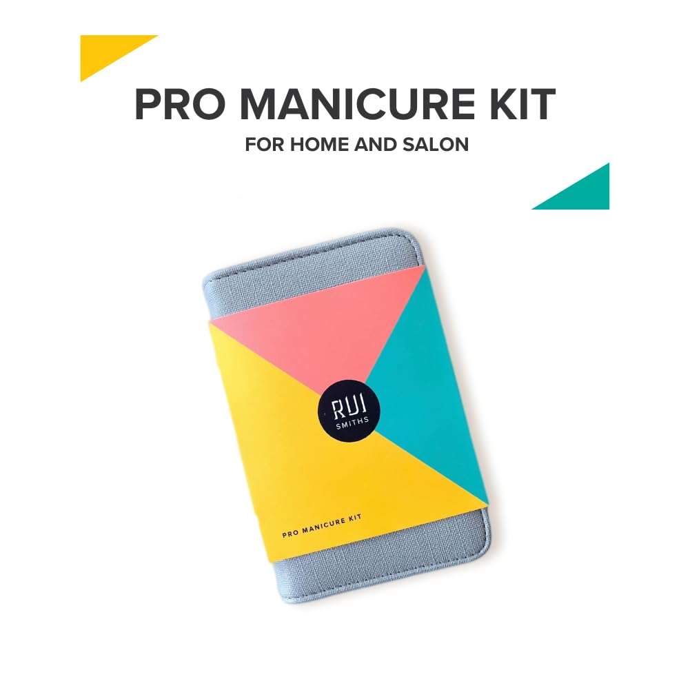 Rui Smiths Pro Stainless Steel 8-Piece Manicure Kit For Home And Salon With Professional Precision Cuticle Nipper And Metal Pusher Style No. 105