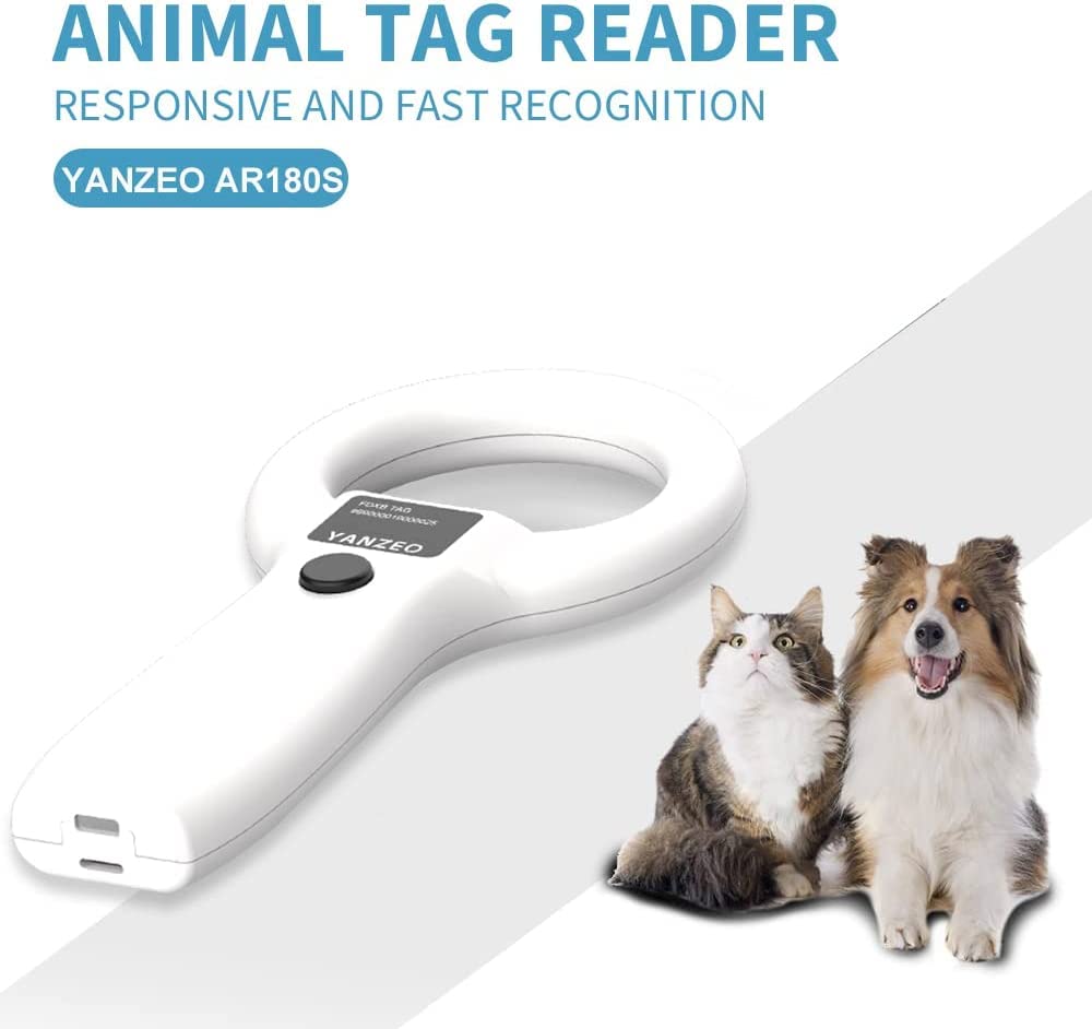 YANZEO AR180S Pet Microchip Scanner, RFID EMID Animal Handheld Reader,134.2kHz Pet ID Scanner Rechargeable Animal Chip Scanner Pet Tag Scanner FDX-B(ISO 11784/11785)