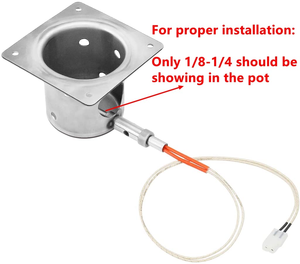 Fire Pot Burn Pot and Hot Rod Ignitor Kit Replacement Parts for Traeger and Pit boss Pellet Grill