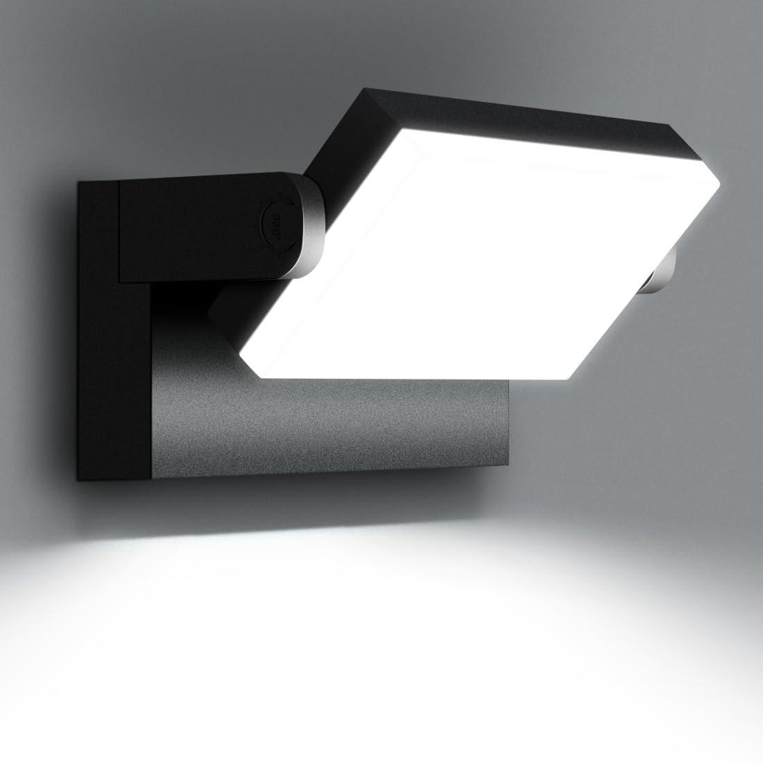 Juyace 40W LED Flood Light Premium Outdoor Wall Pack Lighting with Self-Developed Low-Glare 360° Rotation 5000K Exterior Security Light Ideal for Garage House Back Yard Garden