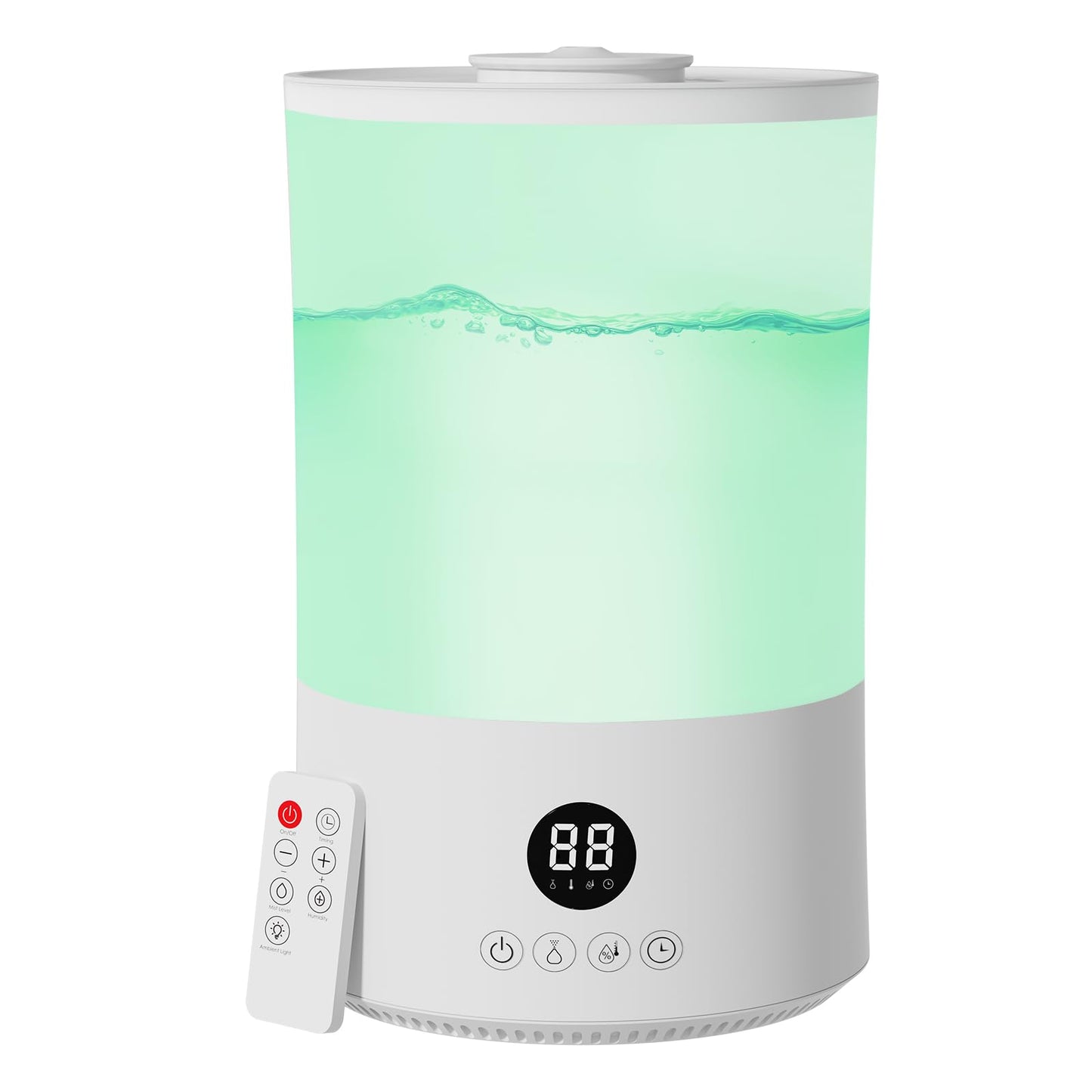 Humidifiers for Bedroom, 4L Top Fill Humidifier for Large Room, 250ml/h Cool Mist Output Humidificador, 24dB Quiet Air Humificador with Remote, Easy to Fill & Clean, fit Baby & Indoor