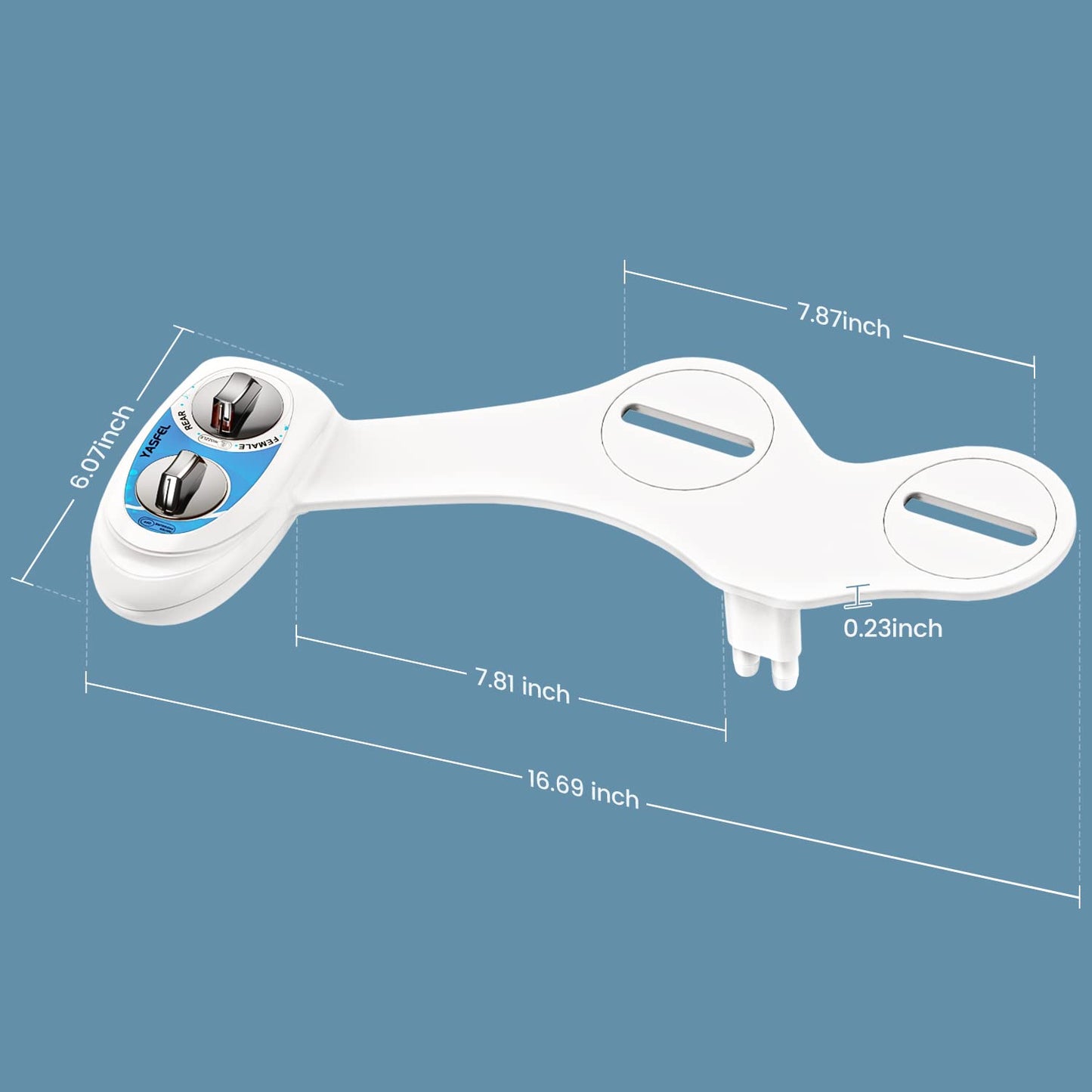 YASFEL Modern Self Cleaning Bidet Attachment for Toilet, Non-Electric Bidet, Fresh Cold Bidet Attachment for Feminine/Posterior Wash, with Adjustable Pressure Control (Blue/White)