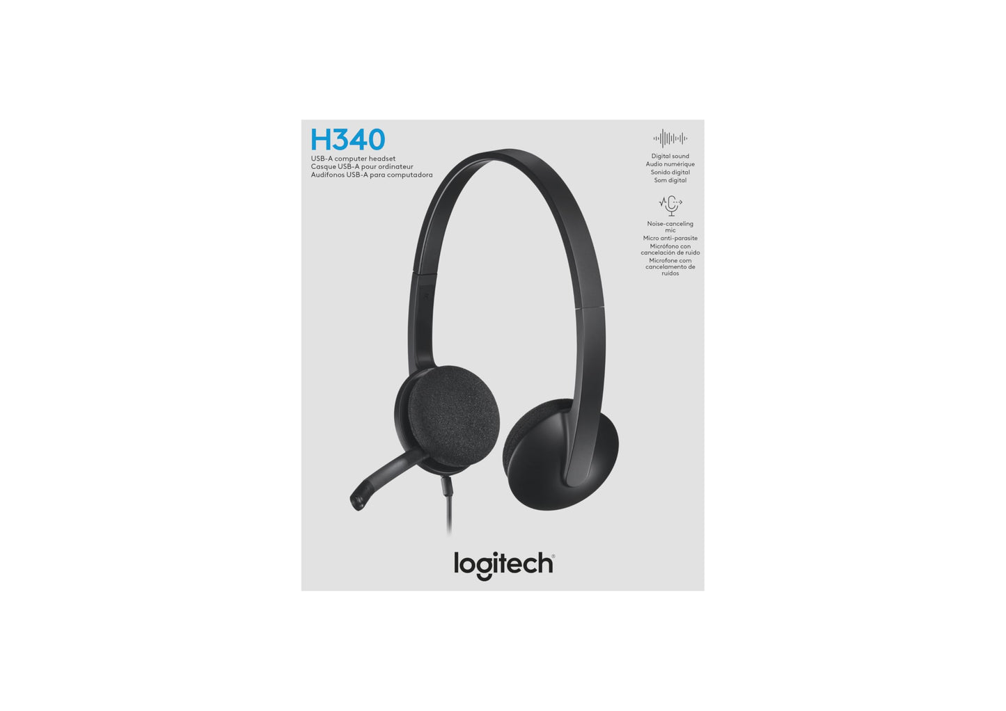 Logitech USB Headset H340, Stereo, USB Headset for Windows and Mac Black