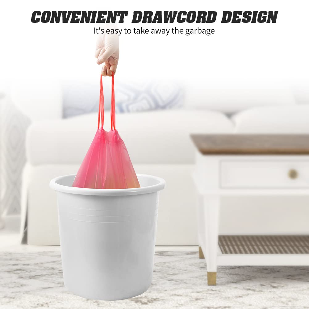 4 Gallon Drawstring Garbage Bags, Drawstring Trash Bags, Trash Bags for Office,Bathroom, Kitchen,Bedroom,6rolls/120 Counts(Pink)
