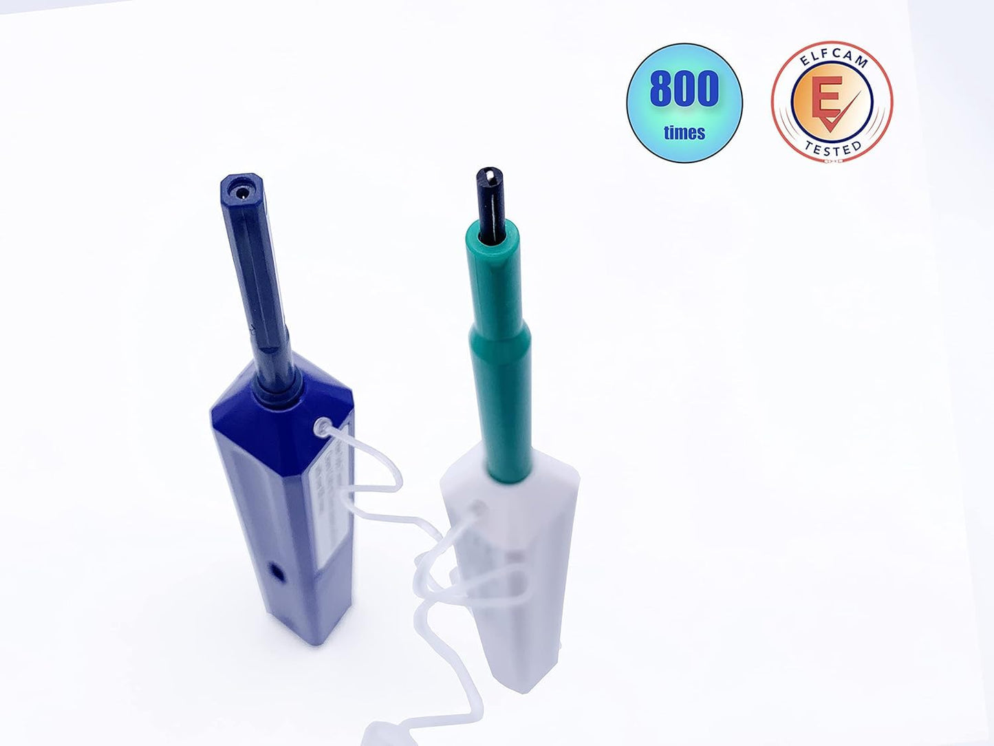 Elfcam® - Fiber Optic Cleaning Pen Tip-Pen for LC/SC/FC/ST Female Adapter (PC and UPC), LC/SC/FC/ST Male Connectors and Bushings, More Than 800 Cleanings