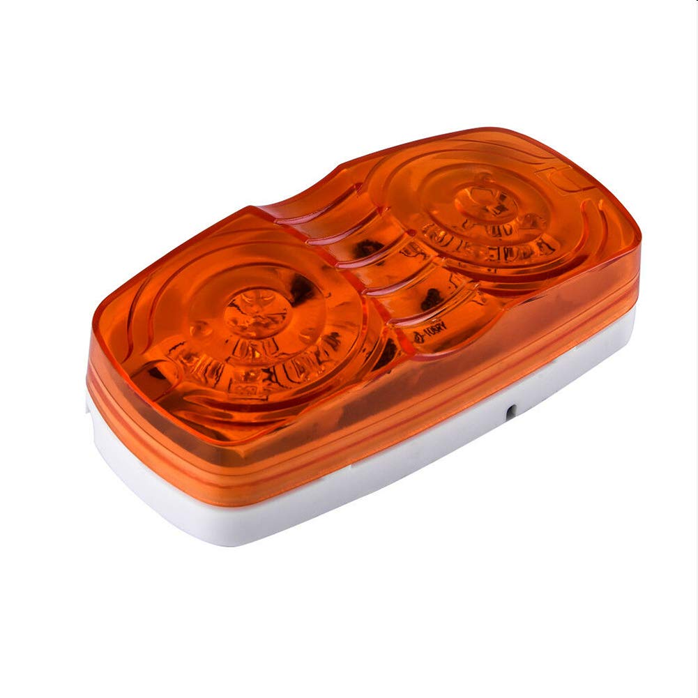 Supoika Trailer Marker LED Light 14 Pack Double Trailer Side Marker LED Light Bullseye 10 Diodes Clearance Lamps Red/Amber for Truck RV Boat Camper Trailers Pickups (7 Red & 7 Amber)