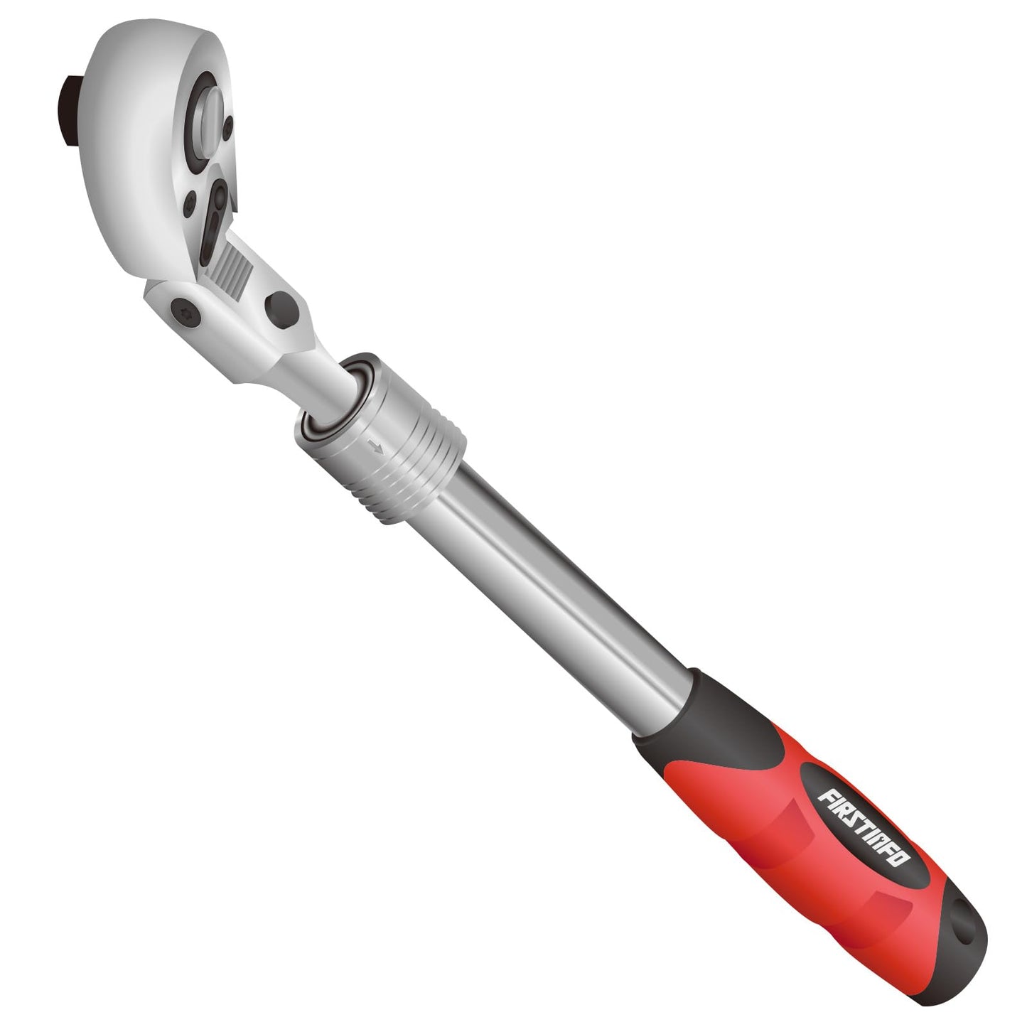 FIRSTINFO F3222ND 1/2-Inch Drive Locking & Flexible Extendable Ratchet Wrench with 72-Tooth Geared Action Heavy Duty High Torque, Length 350-490mm (13.8-19.3 inches)