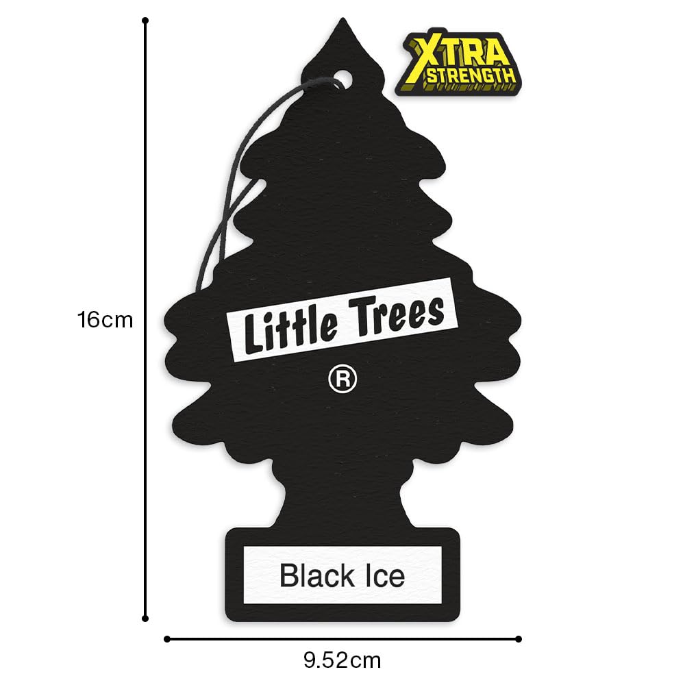 Little Trees Car Air Freshener | Xtra Strength Provides Long-Lasting Scent for Auto or Home | Extra Boost of Fragrance | Black Ice, 24 Air Fresheners