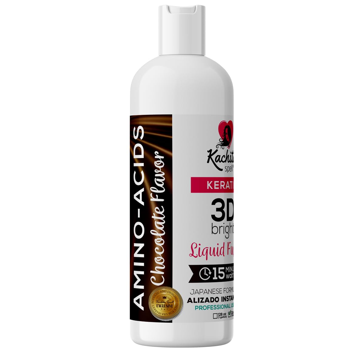 Brazilian Keratin Treatment Hair Straighteners IMPROVED FORMULA 3D Hight Bright 1L Kachita Spell Made in USA…