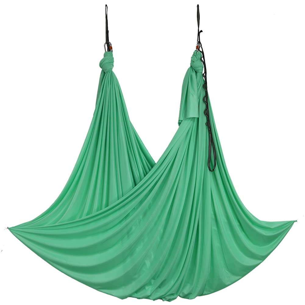 Wellsem Deluxe 5.5 Yards 3 Yard Yoga Swing - Aerial Yoga Hammock Silk Fabric (5mx2.8m) Light Green
