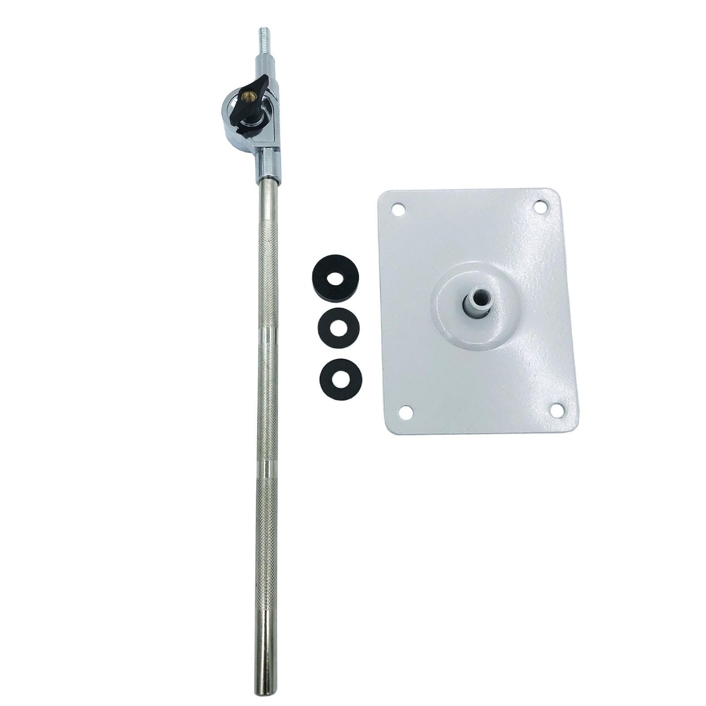 TUOREN Electronic Drum Module Mount Holder Metal Electronic Module Mounting Plate with Adjustable Mounting Rod for Drum Set Cymbal Stand Electronic Controller Multi-Pad Drum Pads Mount