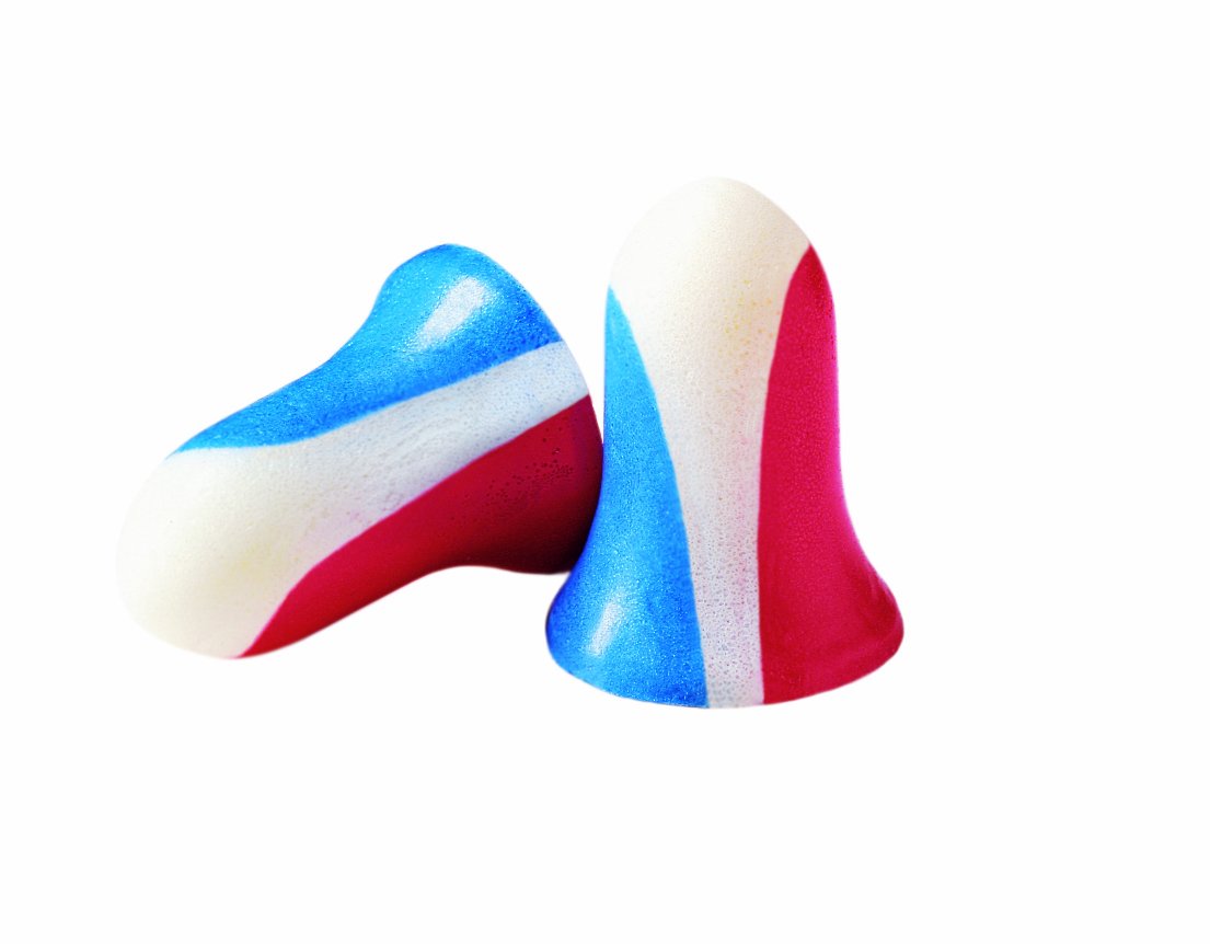 Howard Leight R-03113 Super Ear Plugs, Foam, NRR 33, Uncorded, Red/White/Blue, 100 Pair