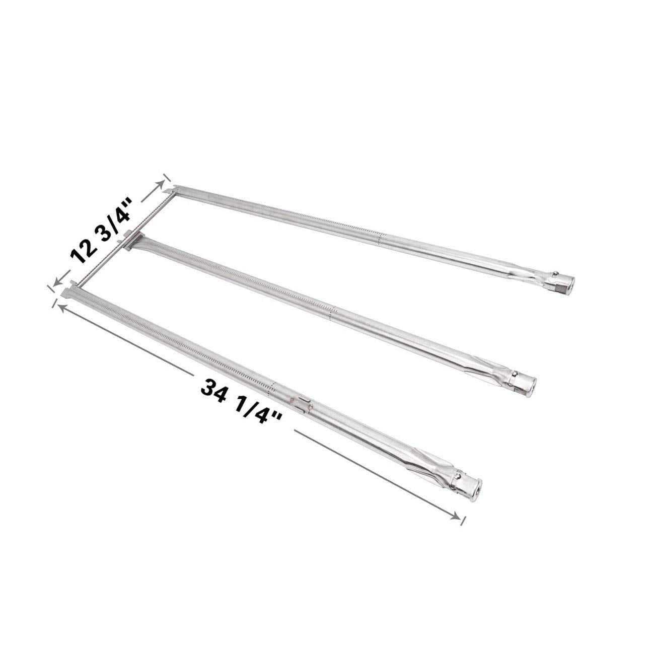 34-1/4 Inch BBQ Grill Burner Tube Kit Replacement for Weber Genesis 300 Series Genesis E-310 E-320 S-310 S-320 (Model Years 2007-2010), Stainless Steel Tube Burner Set for Weber 67722/67820