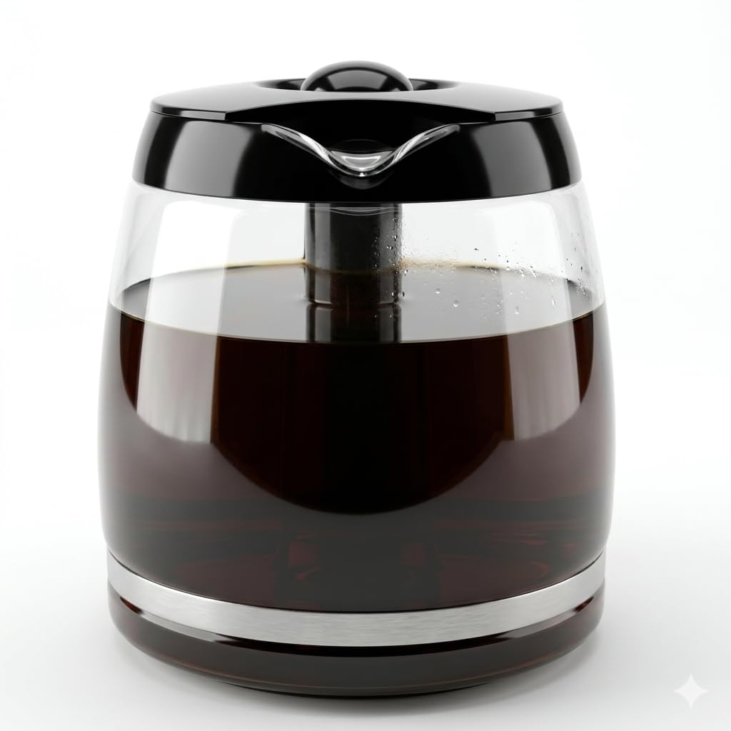 12-Cup Replacement Glass Carafe for Cuisinart Coffee Maker Models CHW-12, CHW-12P1, DCC-1100BK, DCC-1200, DCC-2650, DGB-550BK, DGB-550BK1 DGB-625BC, DGB-700BC, and SS-12 Part# DCC-1200PRC