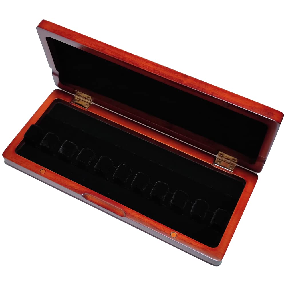 Reed123 Wooden Bassoon Reed Case, Red/Black, for 3/5/10 Reeds (for 10 reeds, red)