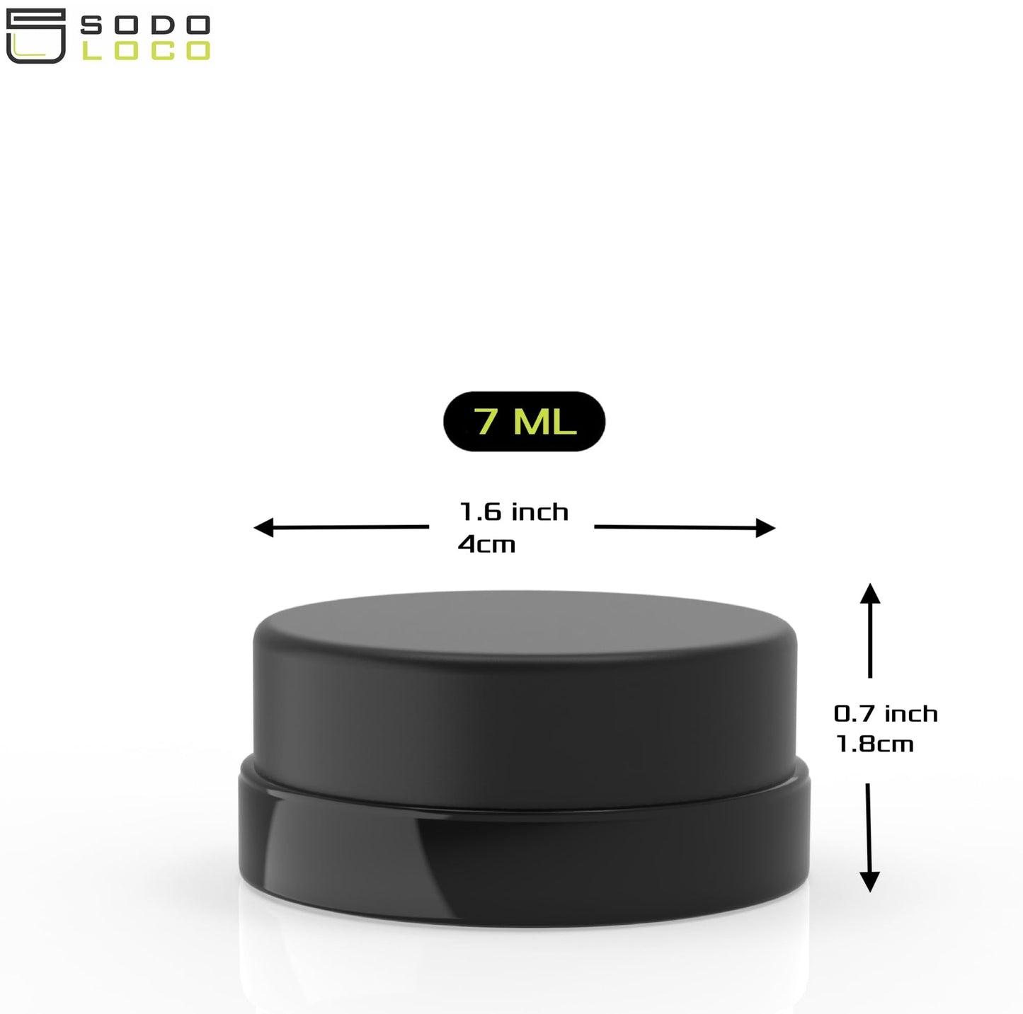 (90 Pack) 7ml Low Profile Thick Black Glass Containers with Black Lids - Jars for Oil, Lip Balm, Wax, Cosmetics