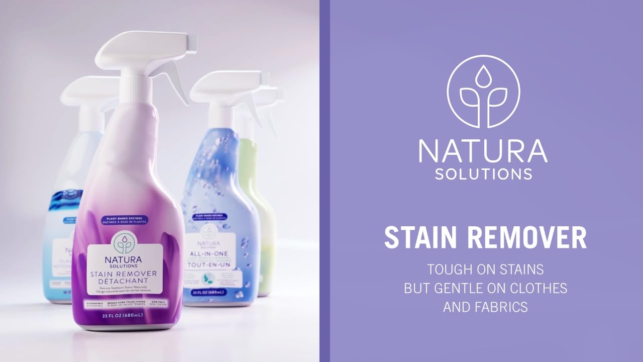 Natura Stain Remover, All-Natural Plant-Based Enzymes, Removes Toughest Stains, Eliminates Odors, Chemical Free, Safe for Sensitive Skin, Children and Pets, Multi-Pack of 6 Bottles