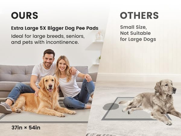 Gardner Pet Extra Large Puppy Pads 94x137 cm, Super Absorbent Puppy Training Pads with Non-Slip Design, Fast Drying, Multi-Purpose, Suitable for Wide Range of Scenarios, 25 Count