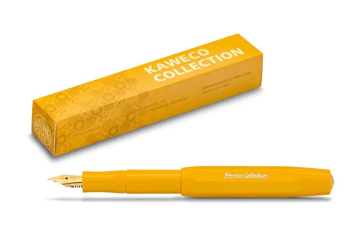 Kaweco COLLECTION Fountain Pen Honey, Fine Nib Sport Octagonal Clip Gold